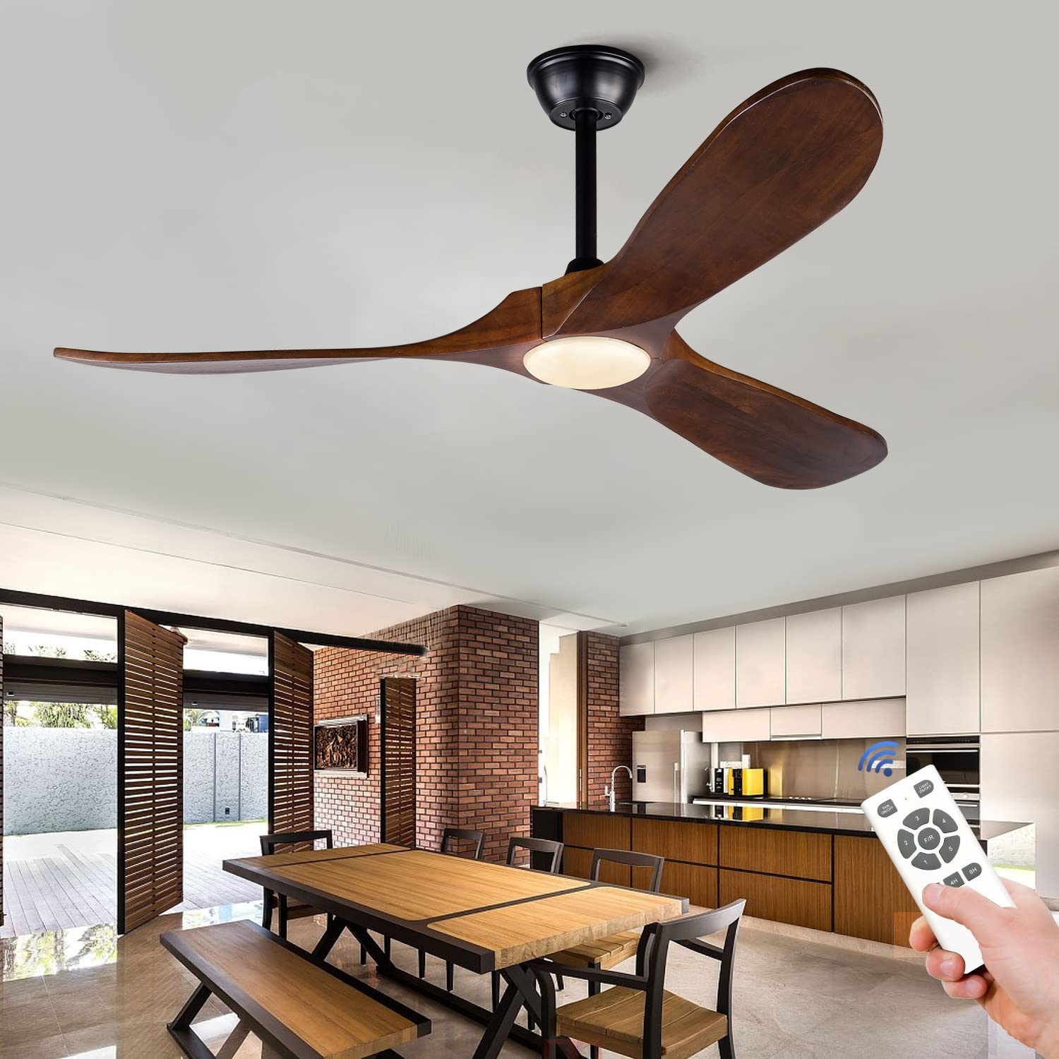 modern walnut ceiling fan