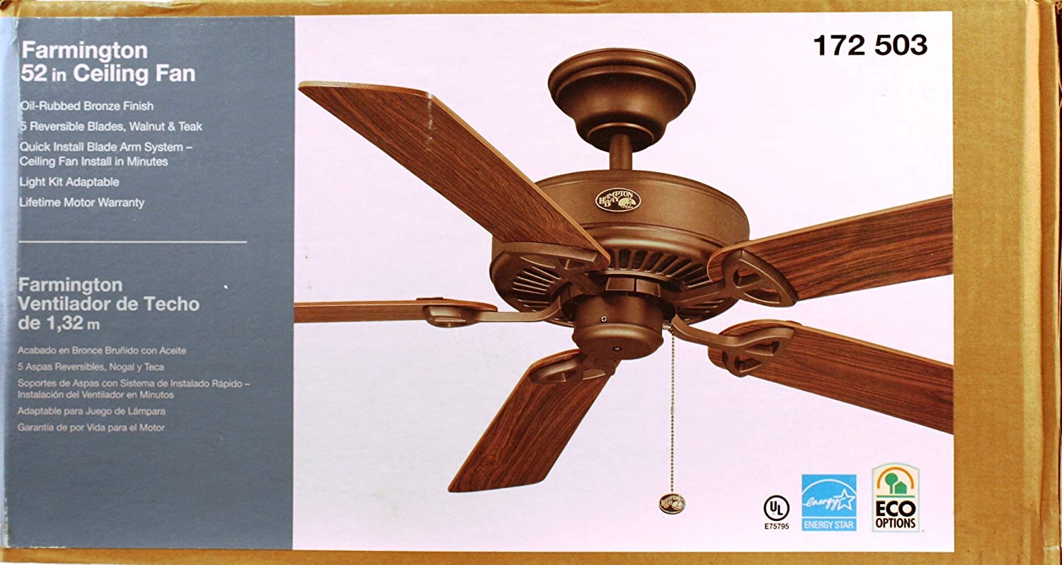 Farmington 52 In Bronze Ceiling Fan Tarnished Bronze Ceiling Fans - Pensber