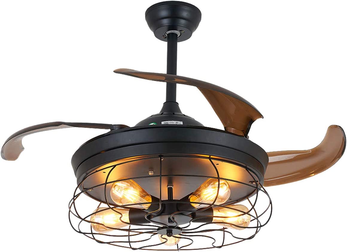 Ceiling Fan With Light Industrial Ceiling Fan Ret Retro Industria Cage   2811 B07ST1LHHJ 