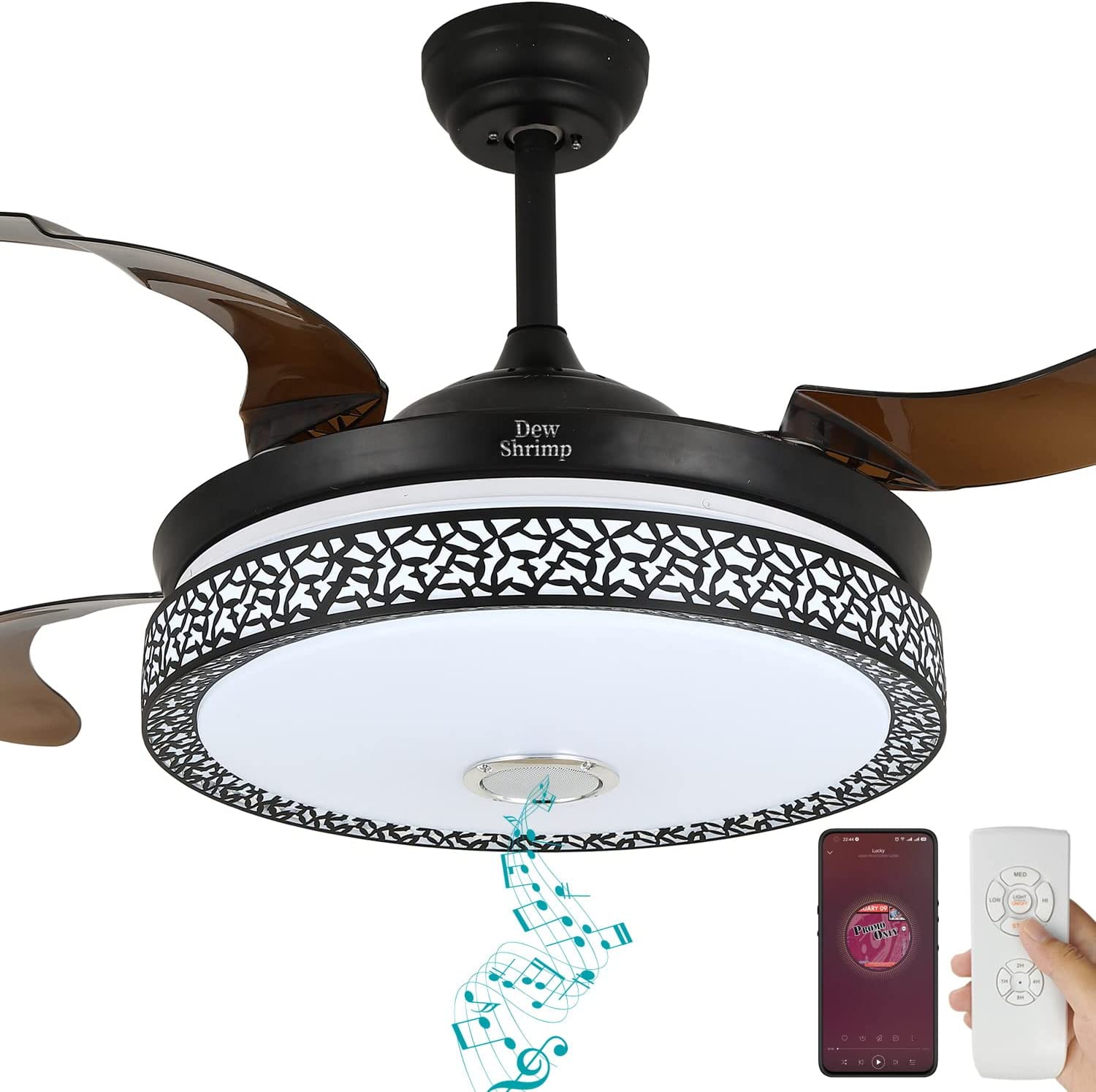 Retractable Ceiling Fan With Lights And Bluetooth 42 Ceiling Fans Pensber   3126 B09C1ZVCT3 